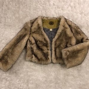 Faux rabbit jacket from Anthropologie.  Size 0.